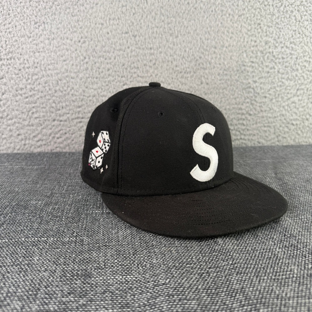 Supreme Characters S Logo New Era Fitted Hat Black 7 1/8 SS22 AOI 59FIFTY Cap